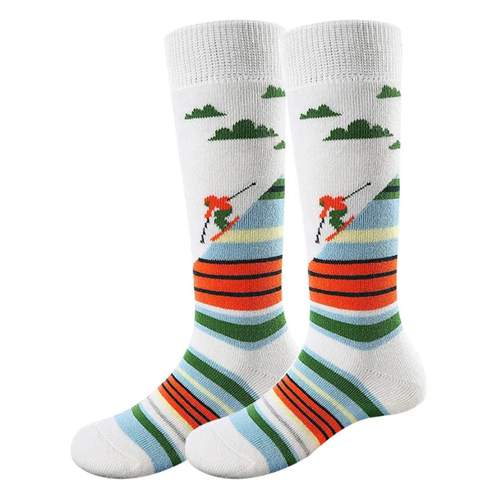 1-10Pairs Ski Sports Socks Breathable Thermal Knee-high Socks Comfortable Compression Women Men Knee Stocking for Hiking Running