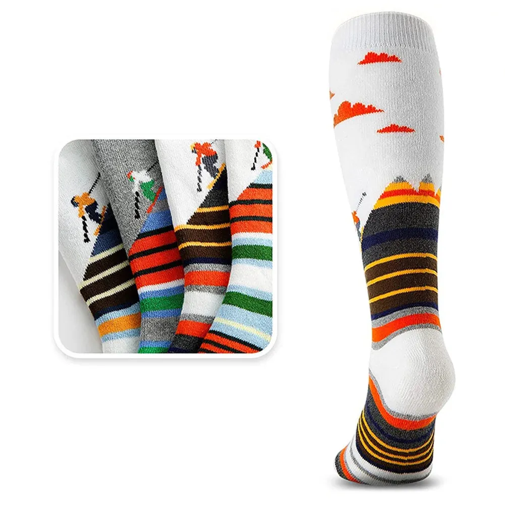 1-10Pairs Ski Sports Socks Breathable Thermal Knee-high Socks Comfortable Compression Women Men Knee Stocking for Hiking Running