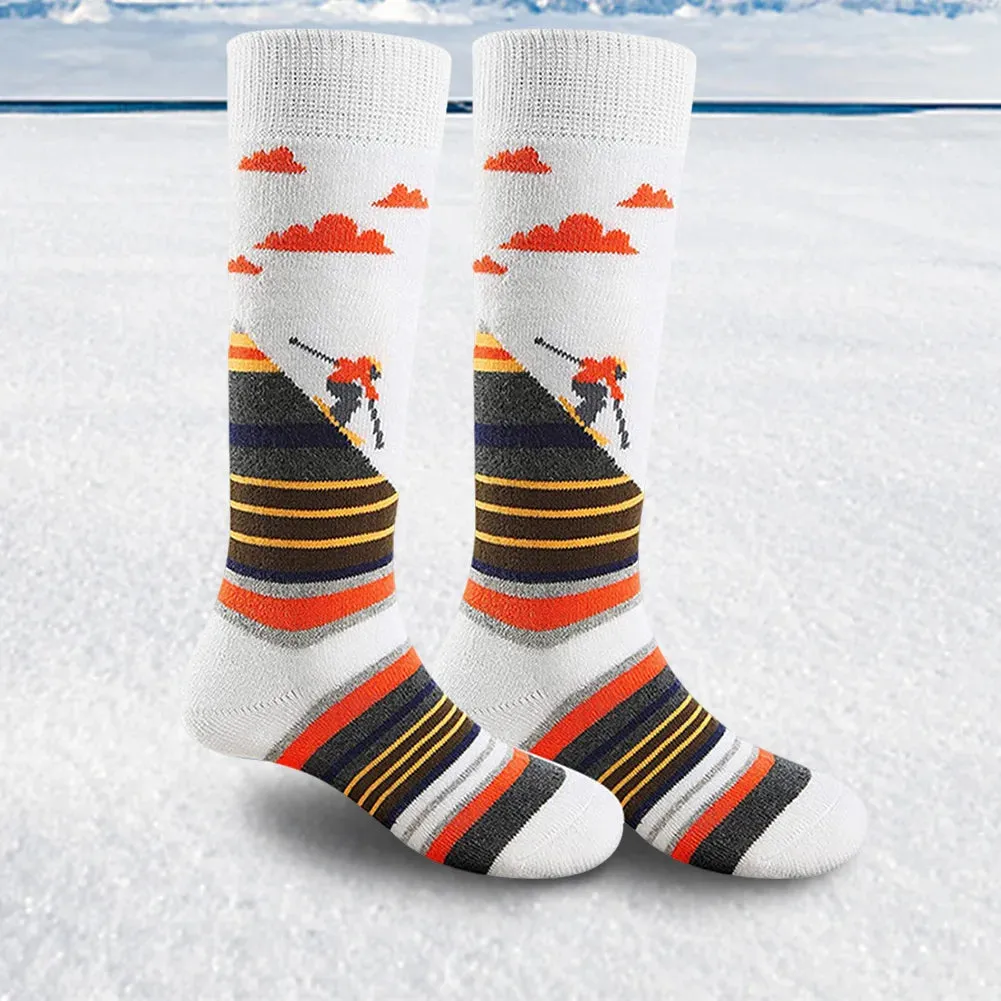 1-10Pairs Ski Sports Socks Breathable Thermal Knee-high Socks Comfortable Compression Women Men Knee Stocking for Hiking Running