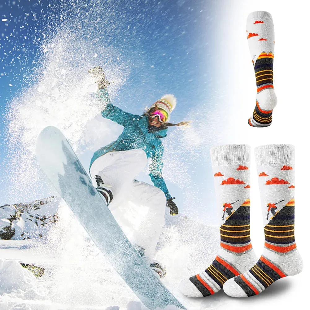 1-10Pairs Ski Sports Socks Breathable Thermal Knee-high Socks Comfortable Compression Women Men Knee Stocking for Hiking Running