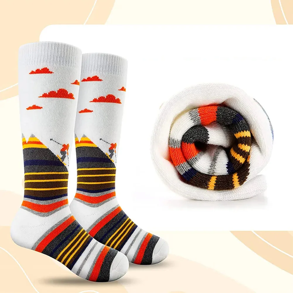 1-10Pairs Ski Sports Socks Breathable Thermal Knee-high Socks Comfortable Compression Women Men Knee Stocking for Hiking Running