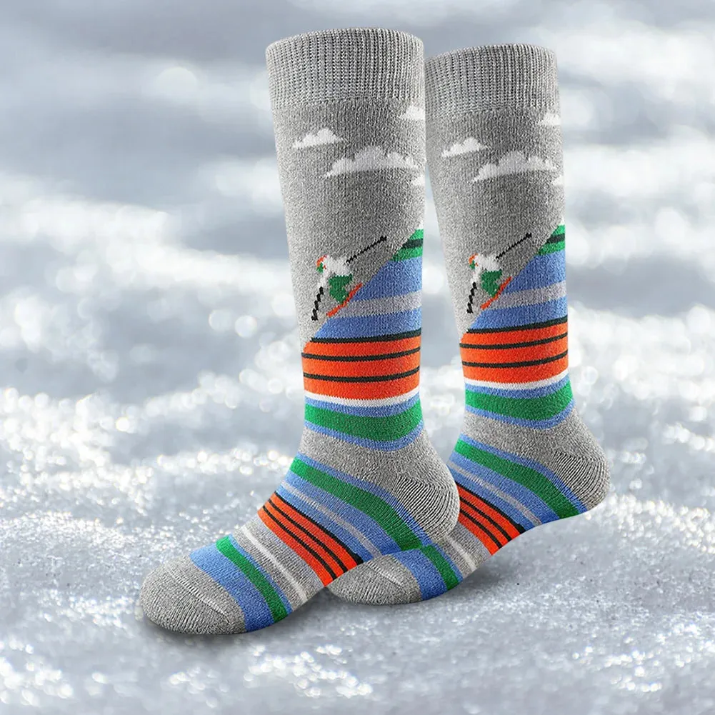 1-10Pairs Ski Sports Socks Breathable Thermal Knee-high Socks Comfortable Compression Women Men Knee Stocking for Hiking Running
