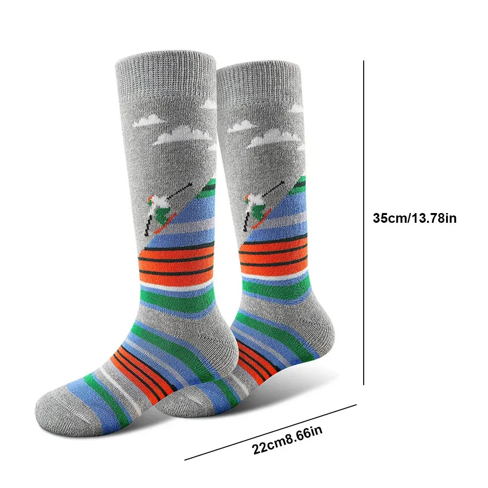 1-10Pairs Ski Sports Socks Breathable Thermal Knee-high Socks Comfortable Compression Women Men Knee Stocking for Hiking Running