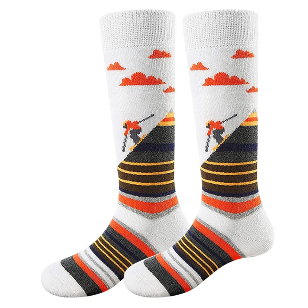 1-10Pairs Ski Sports Socks Breathable Thermal Knee-high Socks Comfortable Compression Women Men Knee Stocking for Hiking Running