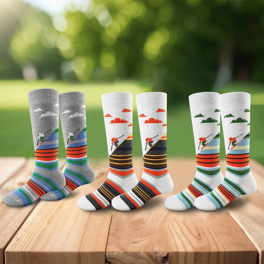 1-10Pairs Ski Sports Socks Breathable Thermal Knee-high Socks Comfortable Compression Women Men Knee Stocking for Hiking Running