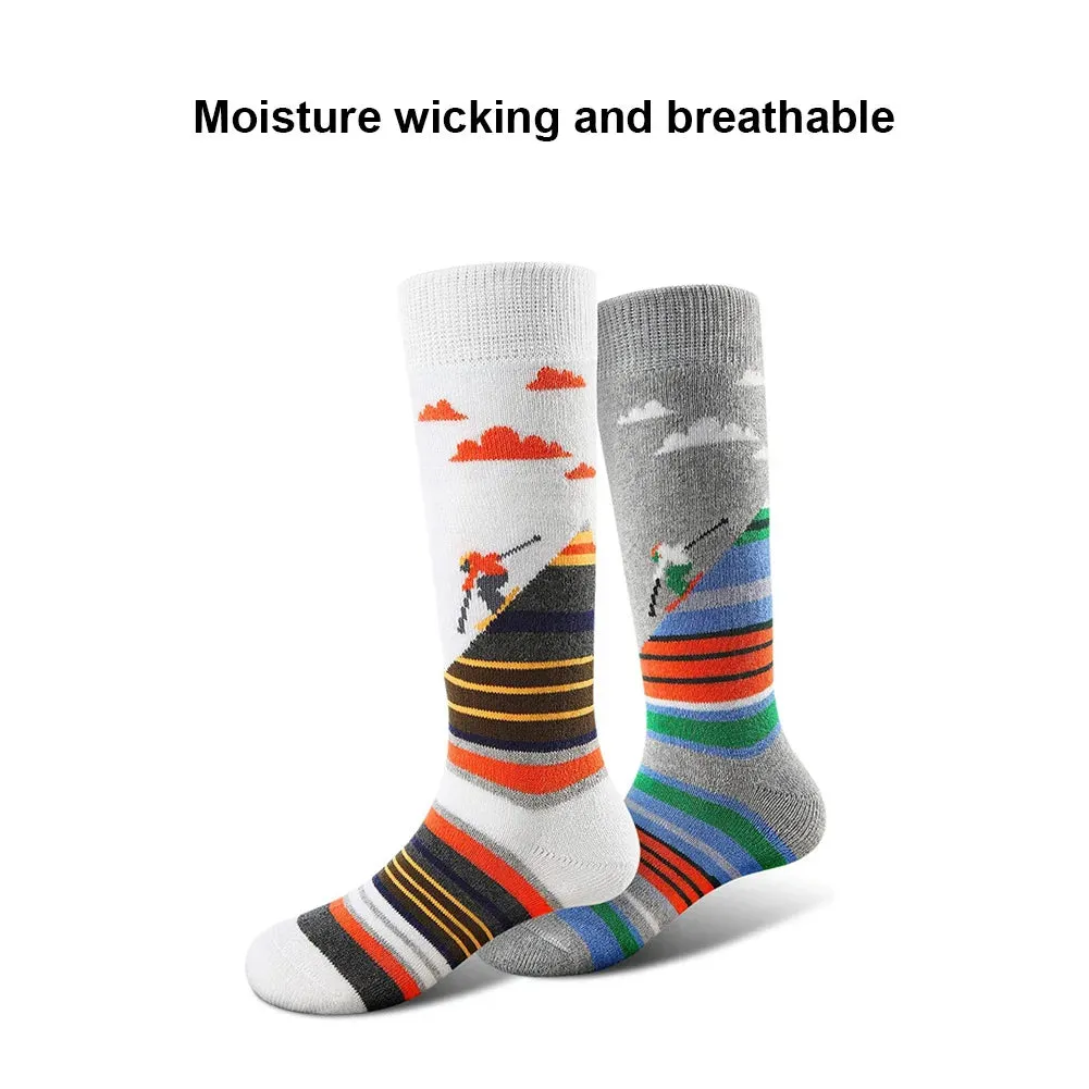 1-10Pairs Ski Sports Socks Breathable Thermal Knee-high Socks Comfortable Compression Women Men Knee Stocking for Hiking Running