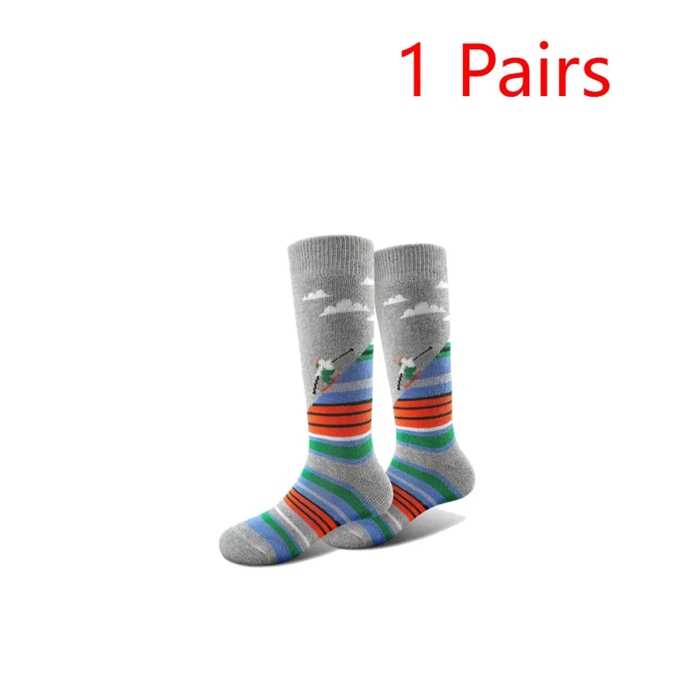 1-10Pairs Ski Sports Socks Breathable Thermal Knee-high Socks Comfortable Compression Women Men Knee Stocking for Hiking Running