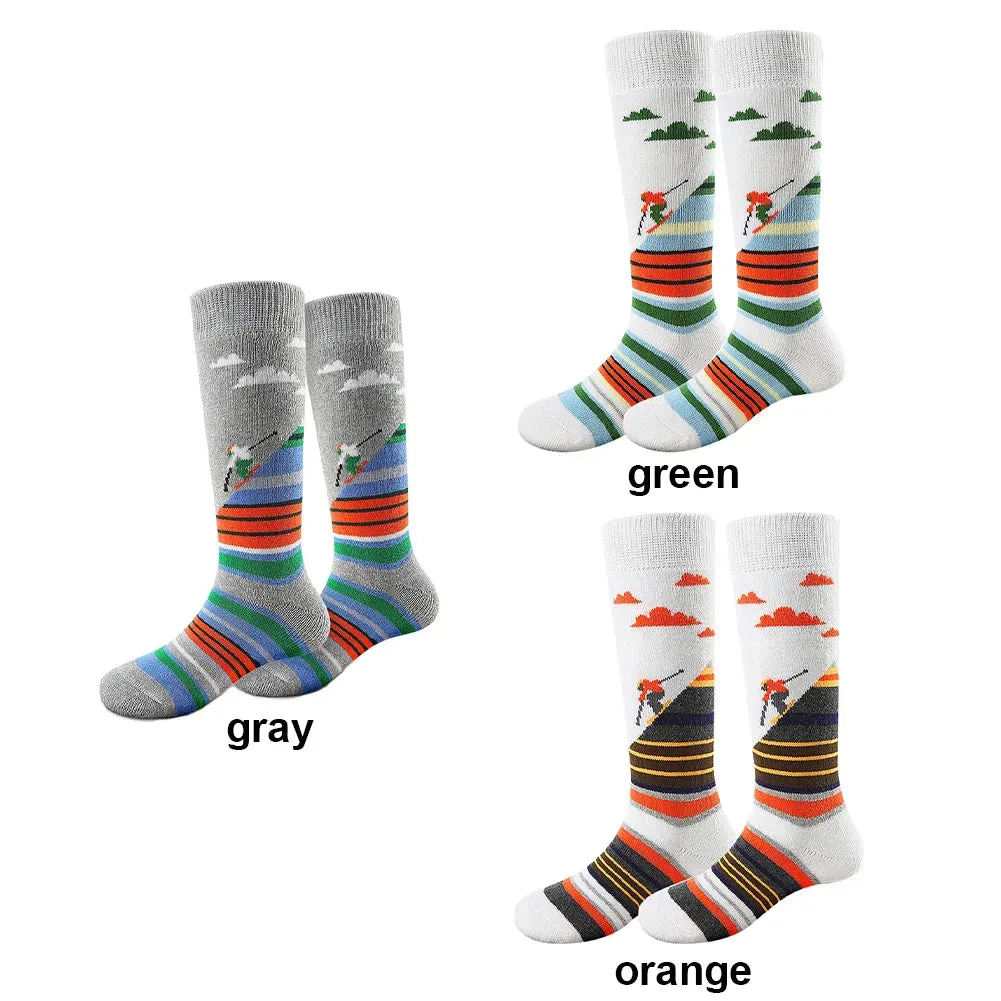 1-10Pairs Ski Sports Socks Breathable Thermal Knee-high Socks Comfortable Compression Women Men Knee Stocking for Hiking Running