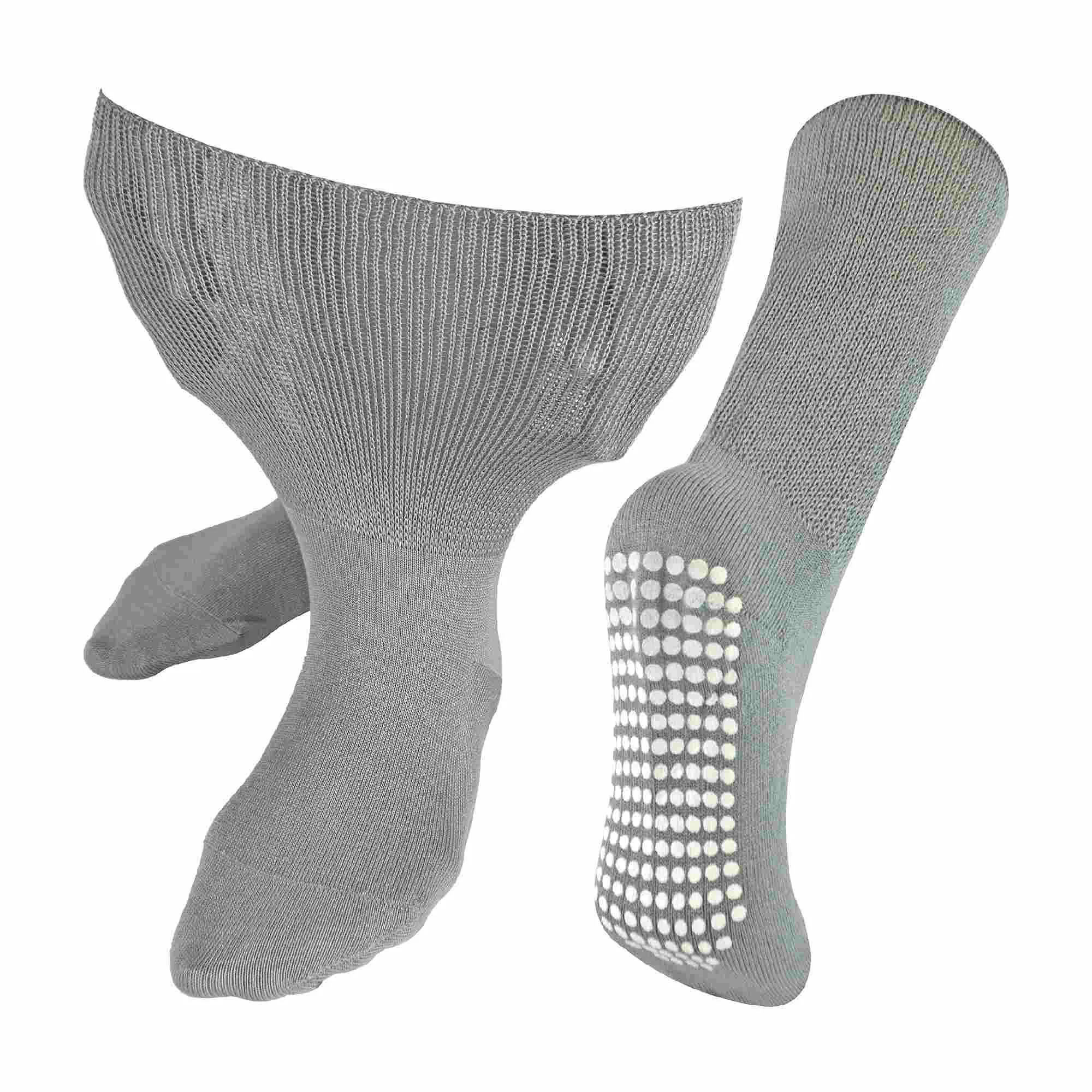 1 Pack Extra Wide Bamboo Oedema Socks with Grips