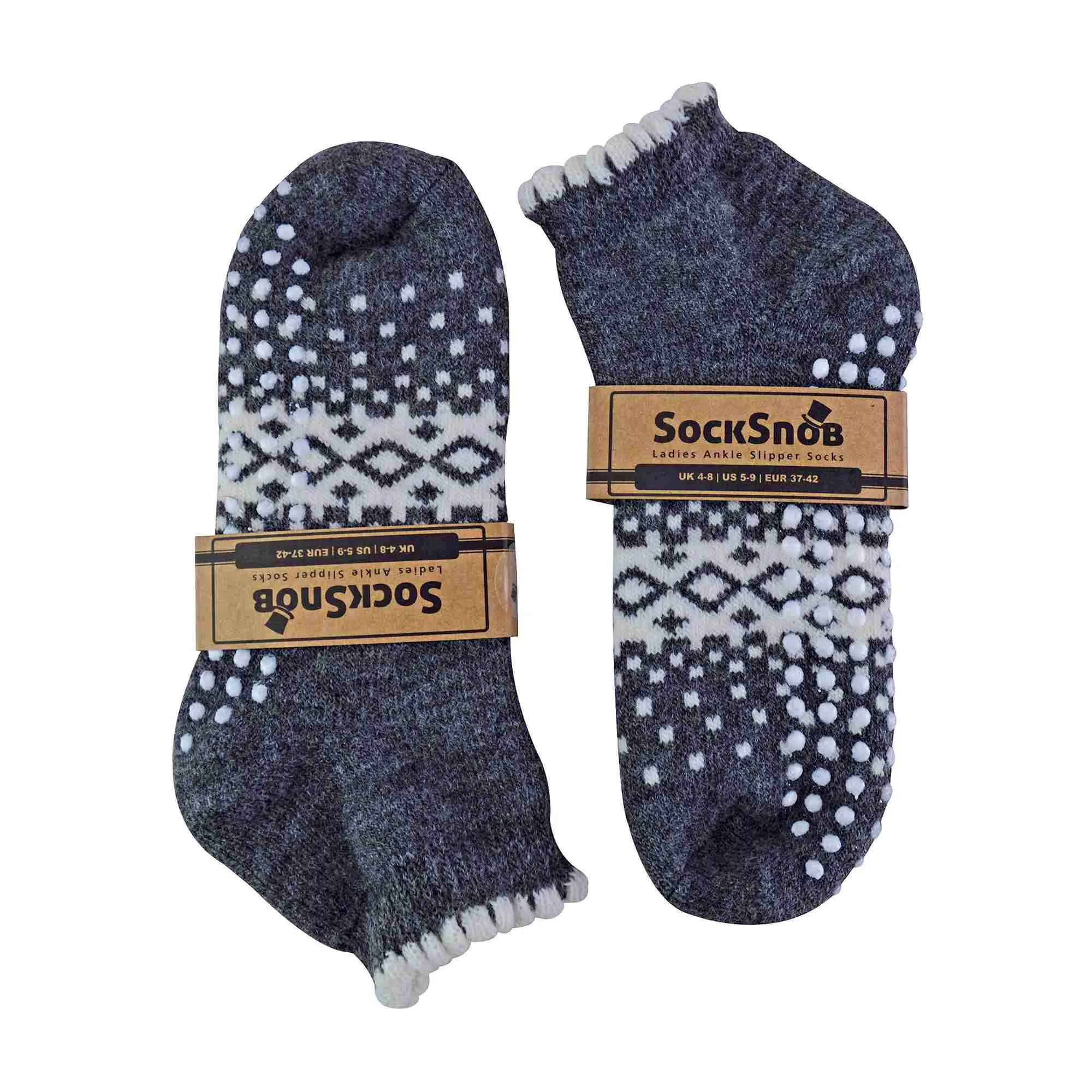 1 Pack Ladies Thermal Low Cut Wool Non Slip Ankle Slipper Socks