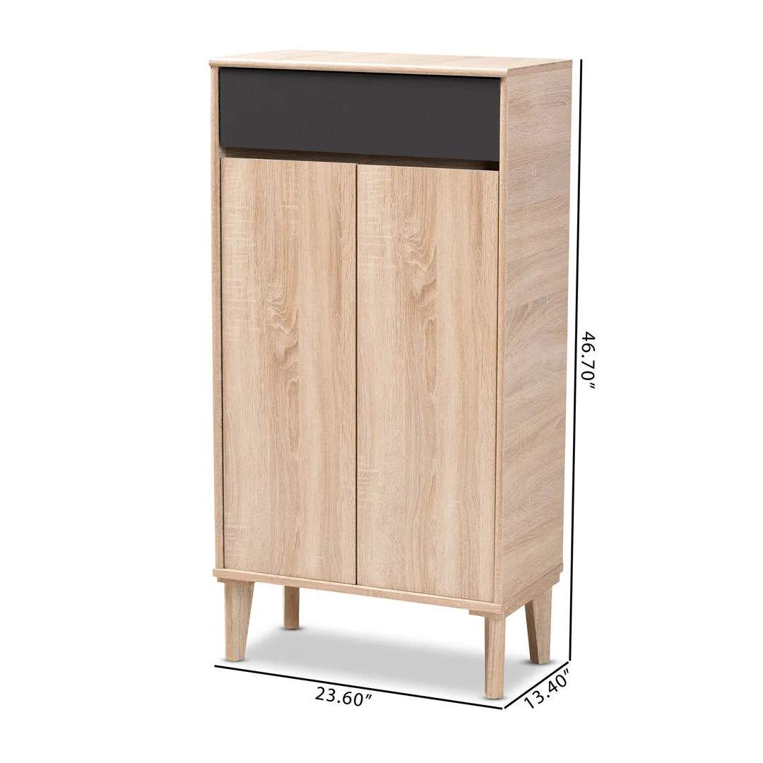 2-Door Wood Entryway 10 Pair Shoe Storage Cabinet Hokku Designs