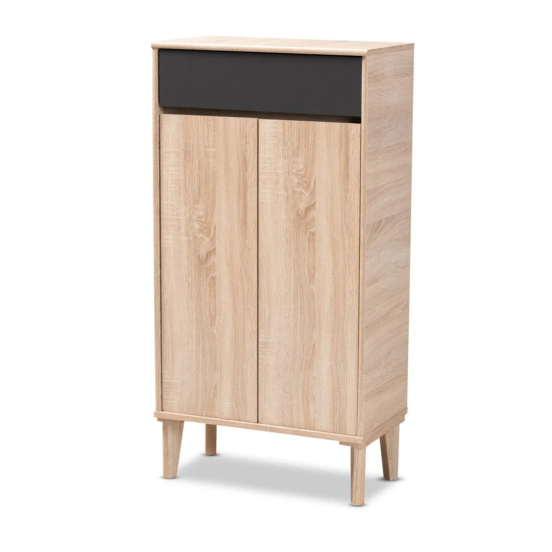 2-Door Wood Entryway 10 Pair Shoe Storage Cabinet Hokku Designs