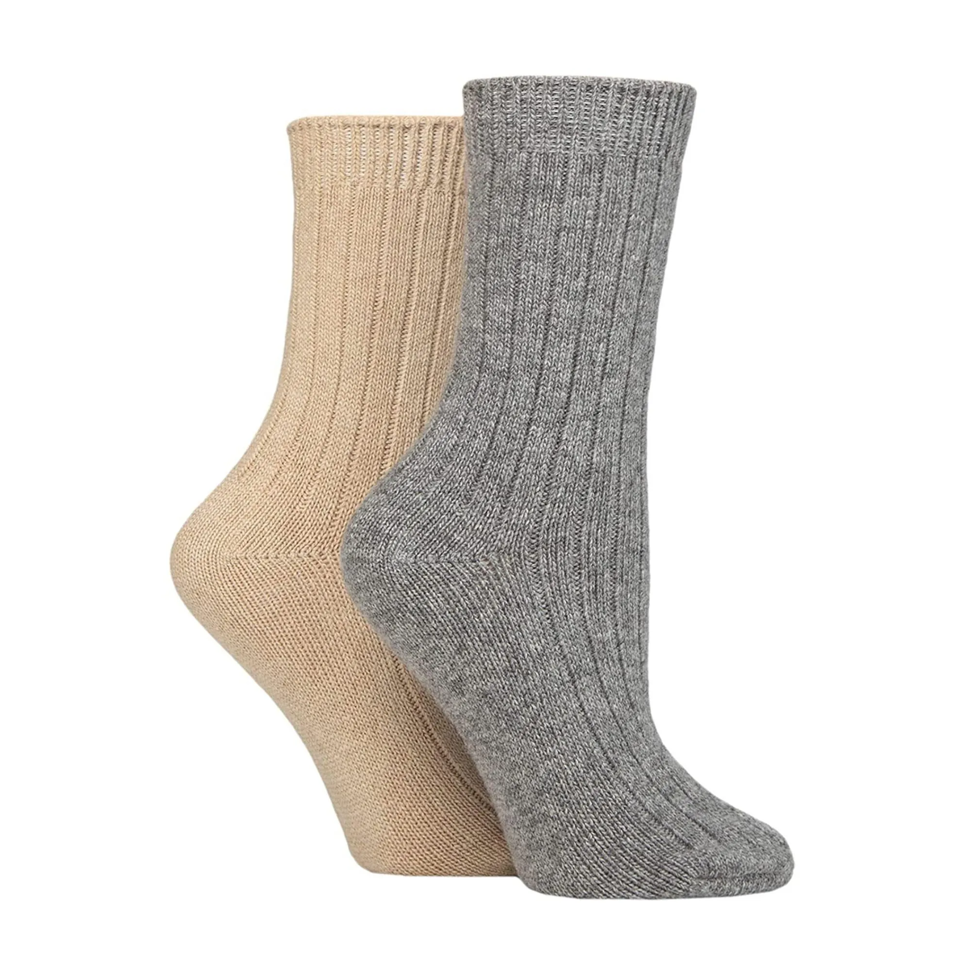 2 Pack Ladies Cashmere Wool Bed Socks for Sleep