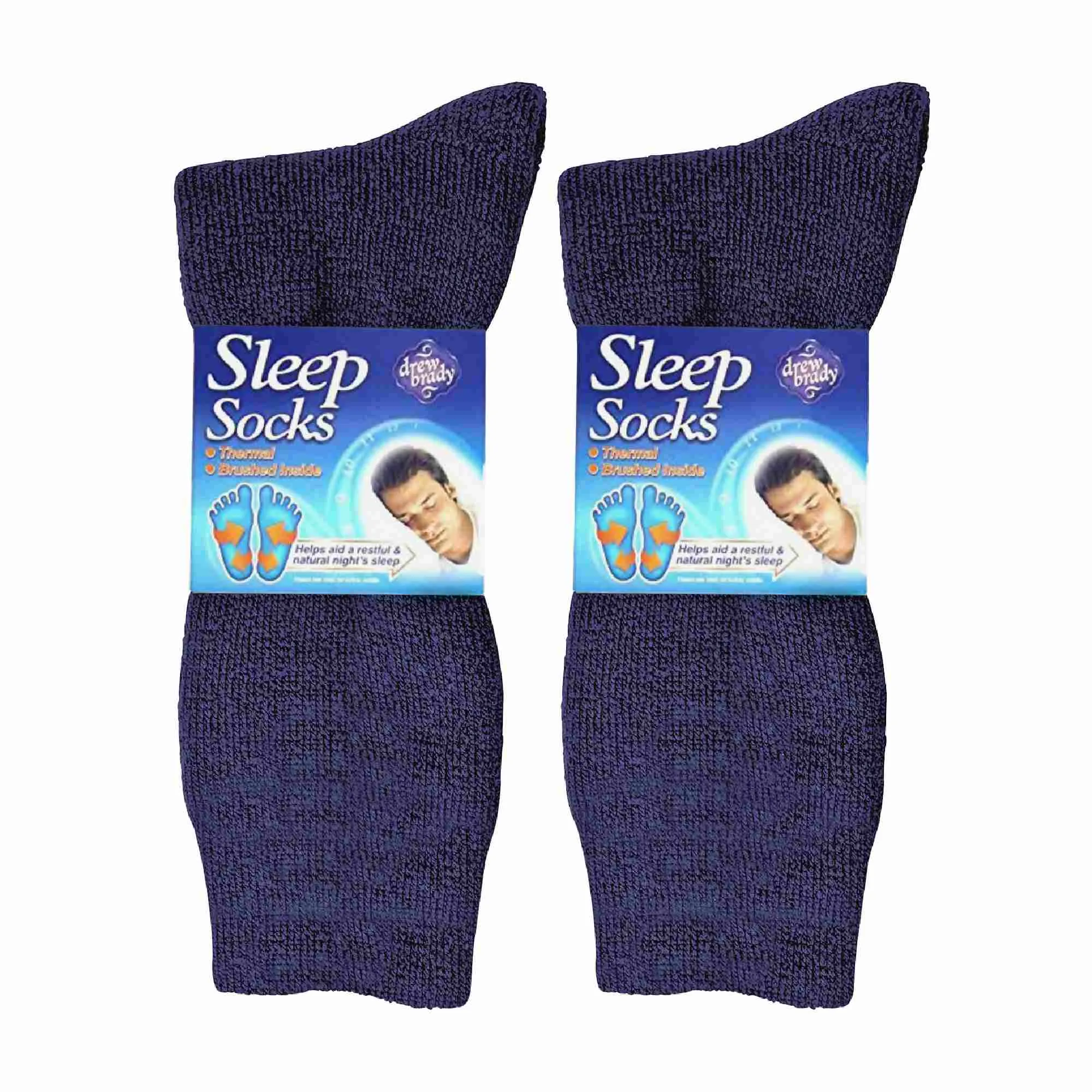 2 Pack Mens Thermal Sleep Socks for Winter