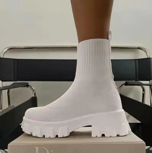 2023 New Women Luxury Brand Plus Size Women's Boots Couple Socks Shoes