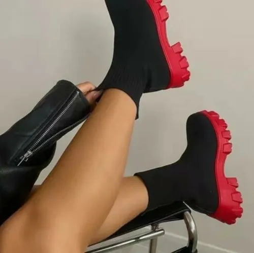 2023 New Women Luxury Brand Plus Size Women's Boots Couple Socks Shoes