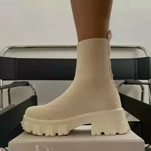 2023 New Women Luxury Brand Plus Size Women's Boots Couple Socks Shoes