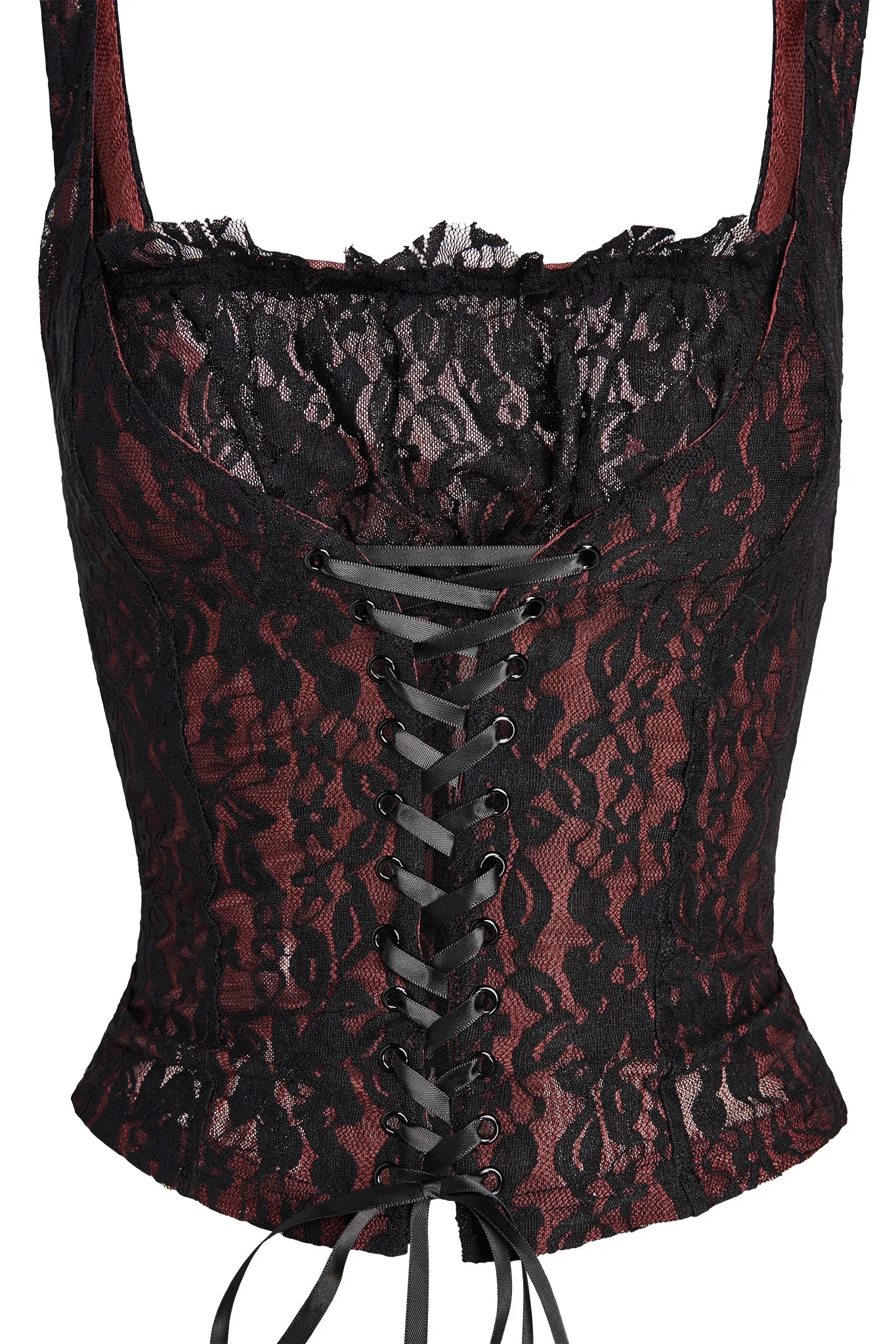 AMORET TOP - BLACK : RED