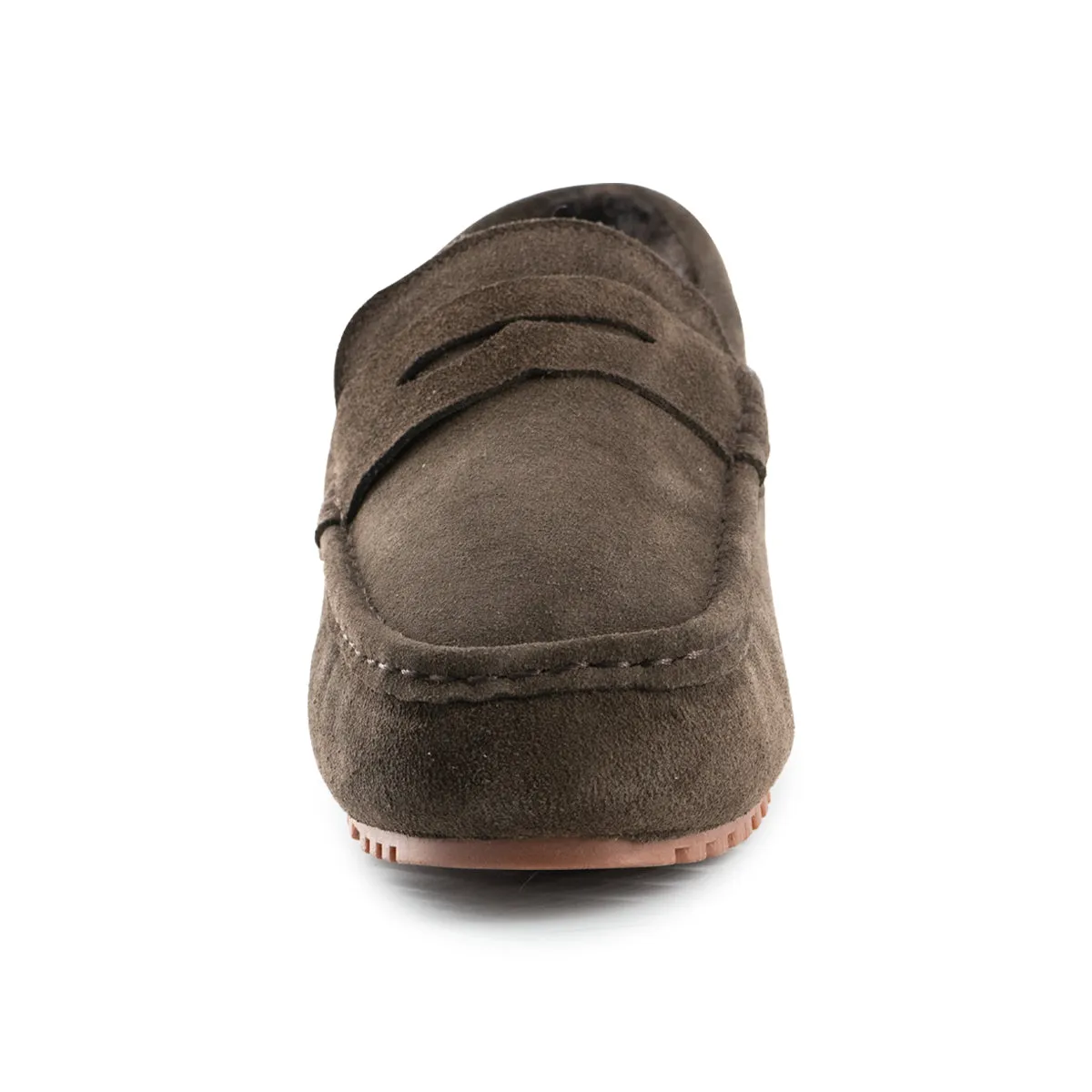 AUS WOOLI AUSTRALIA MENS TERRIGAL COSY MOCCASIN - CHOCOLATE