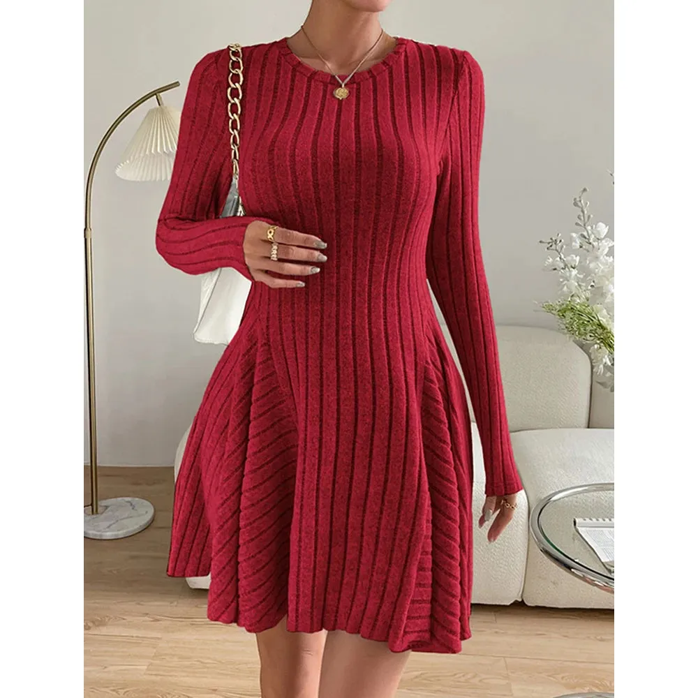 AutumnAura Women's Elegant Mini Wrap Dress