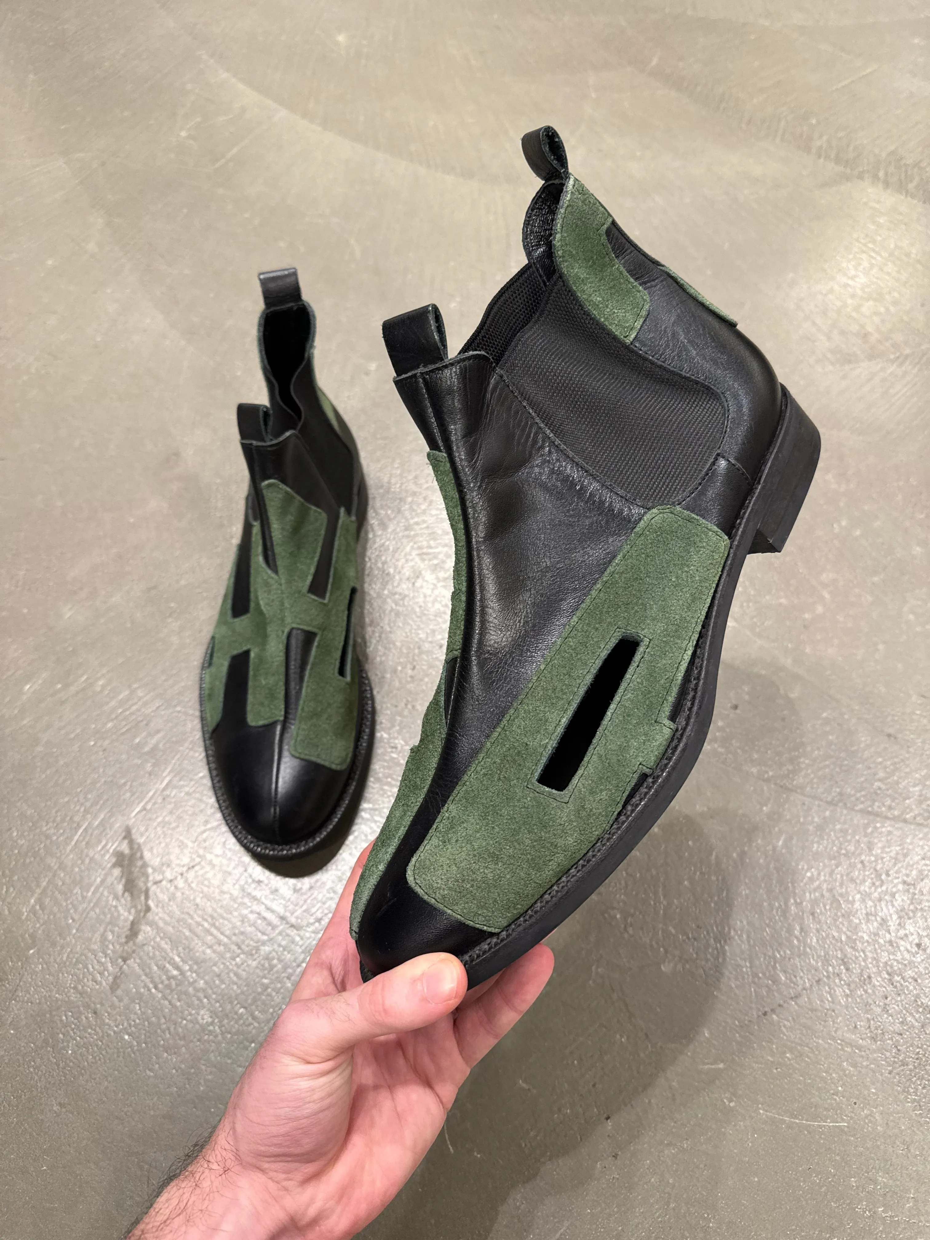 A/W2015 Comme des Garçons runway cut-out leather boots