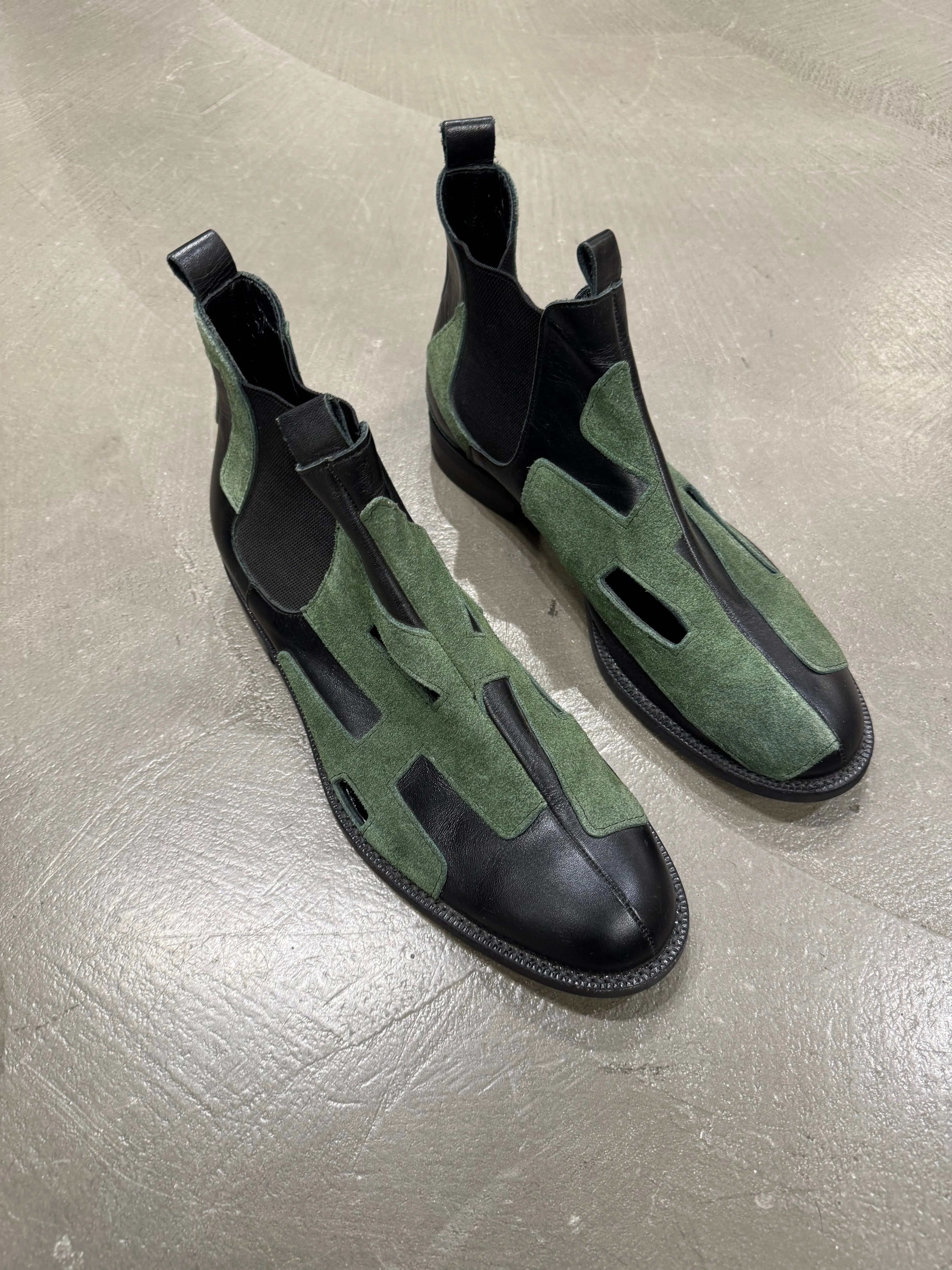 A/W2015 Comme des Garçons runway cut-out leather boots