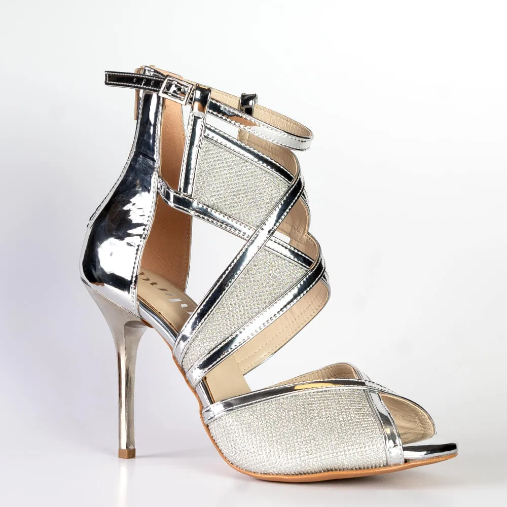 Aziza - Silver Vegan Leather - Street Sole