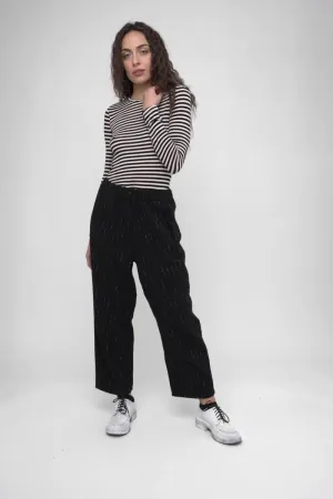 Baci - Striped Wide Leg Pant Black 45130BLKXS