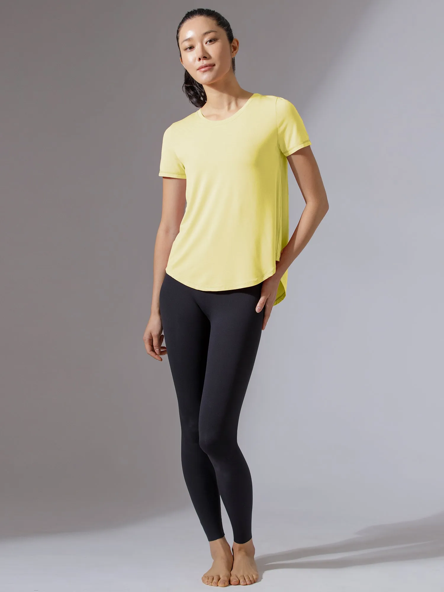 BACK TIE EVERYDAY SHORT SLEEVE TEE, JASMINE