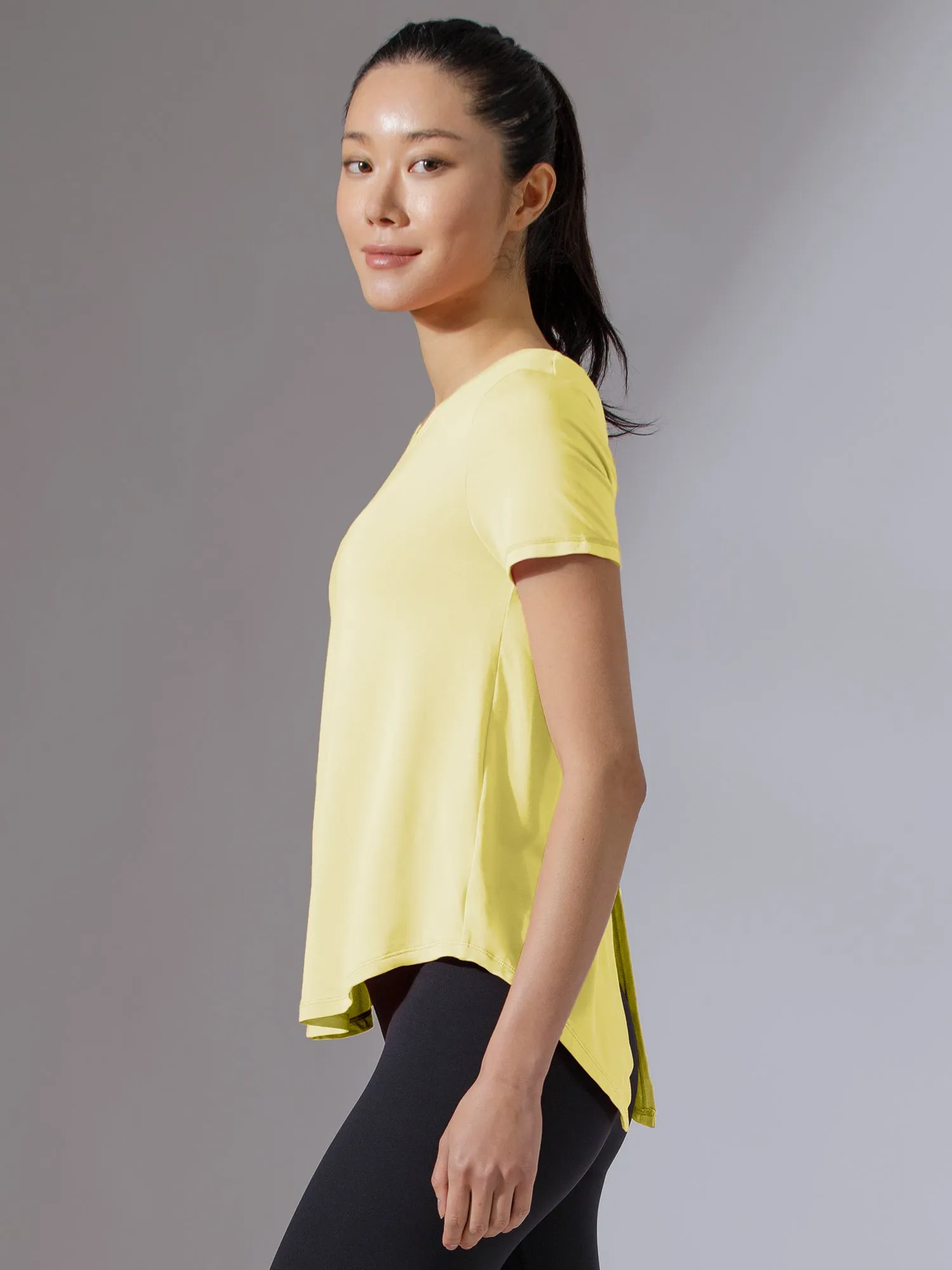 BACK TIE EVERYDAY SHORT SLEEVE TEE, JASMINE