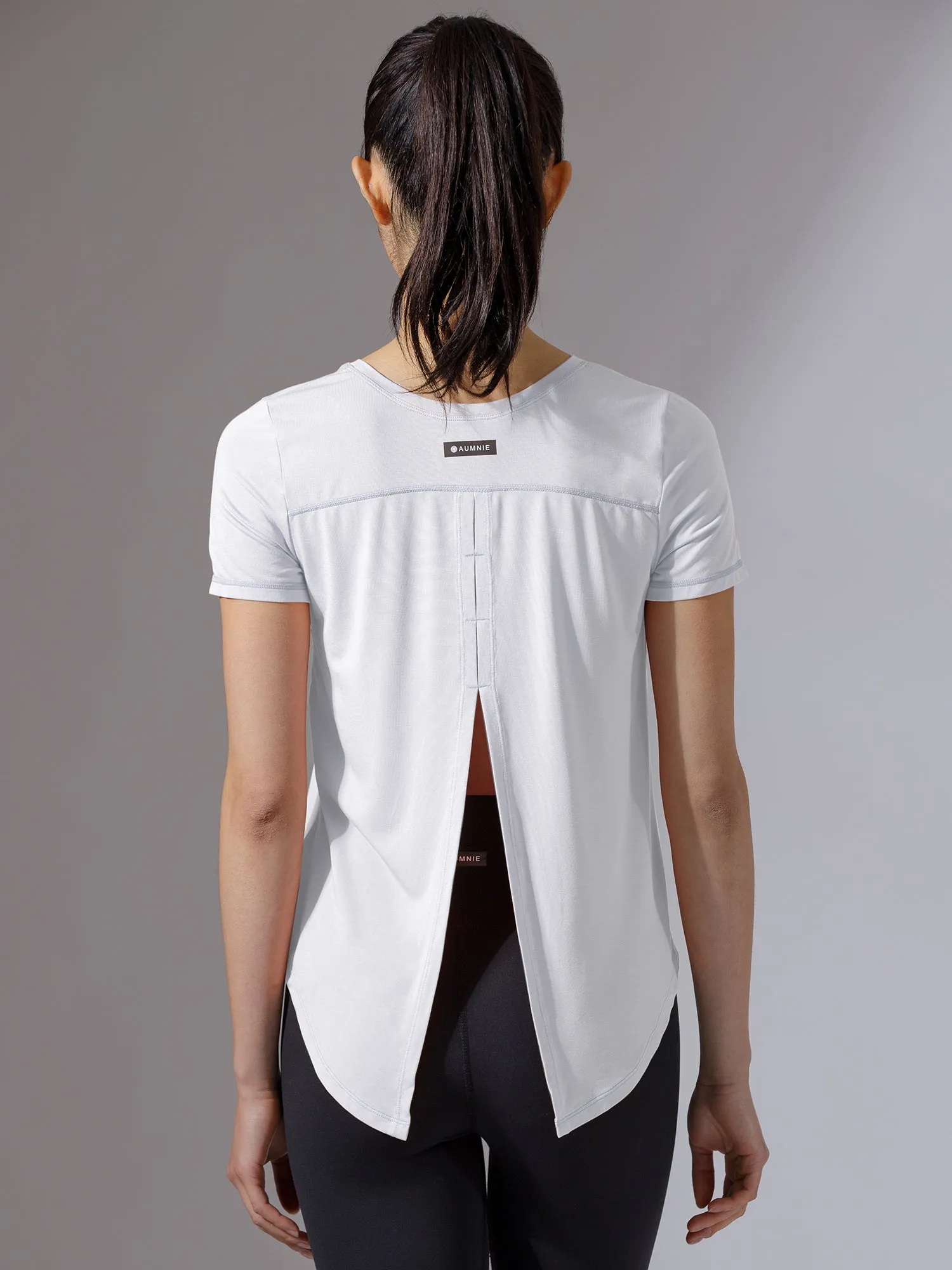 BACK TIE EVERYDAY SHORT SLEEVE TEE, WHITE