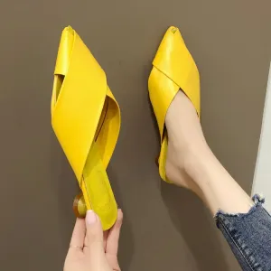 Baotou Half Slippers Personalized Low-heel Slippers Sandals And Slippers