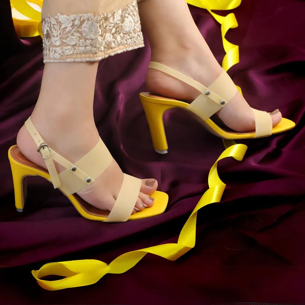 Bella Yellow Women Heels sandal