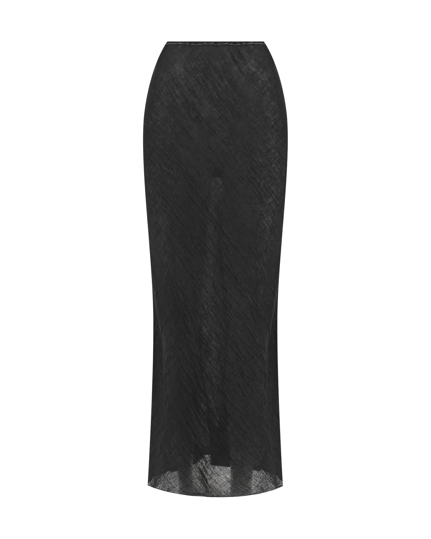 Bias Skirt | Black Contrast Linen