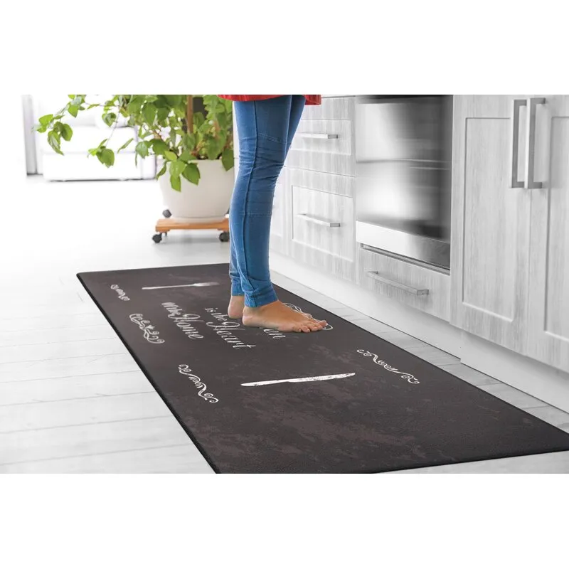 Black Kraig Anti-Fatigue Mat "THE KITCHEN IS THE HEART OF THE HOME" 18X47! Retails $113 