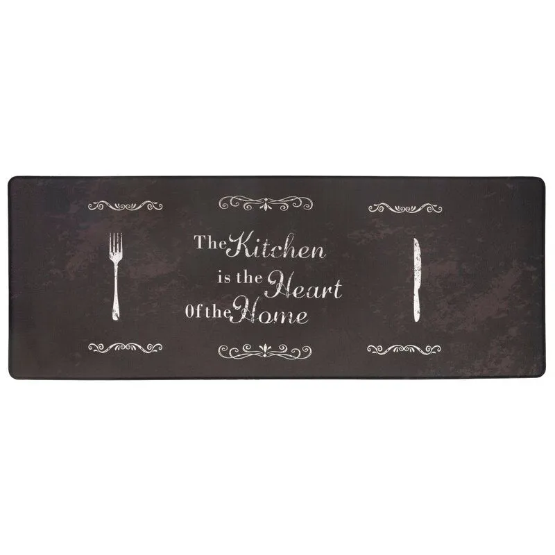 Black Kraig Anti-Fatigue Mat "THE KITCHEN IS THE HEART OF THE HOME" 18X47! Retails $113 