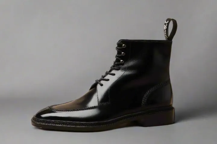 Black Leather Barletta Lace Up Derby Boots - Boots