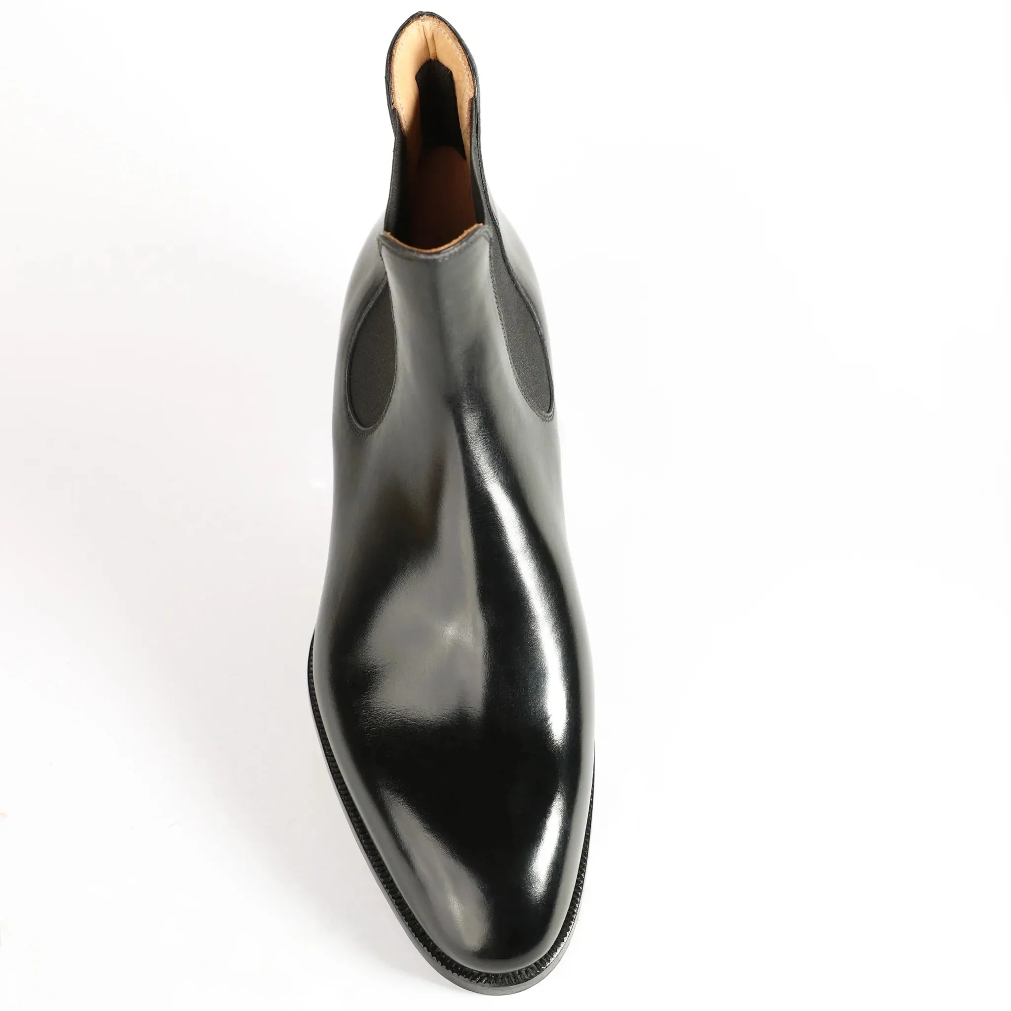 Black Leather Fenland Slip On Chelsea Boots