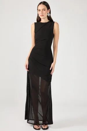 Black Mesh Long Dress