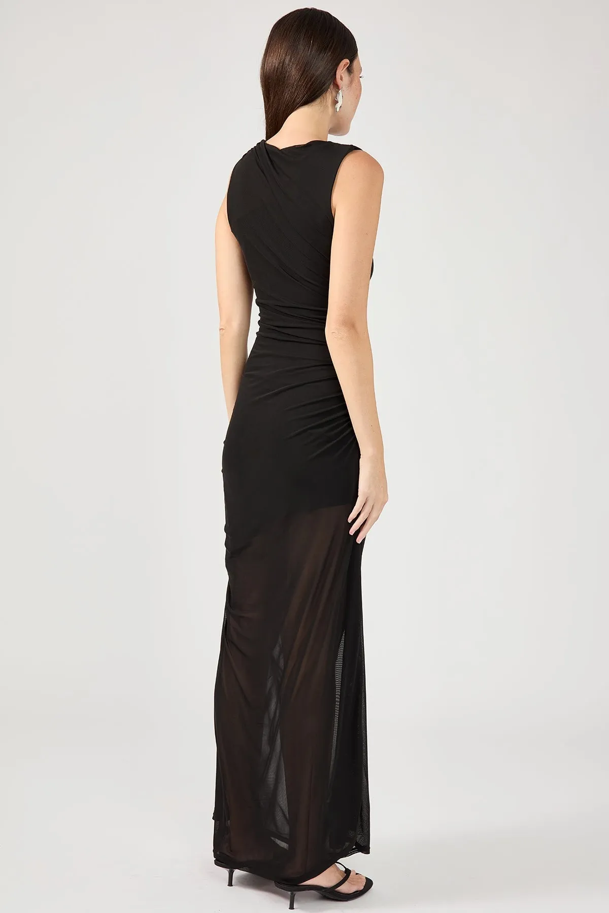 Black Mesh Long Dress