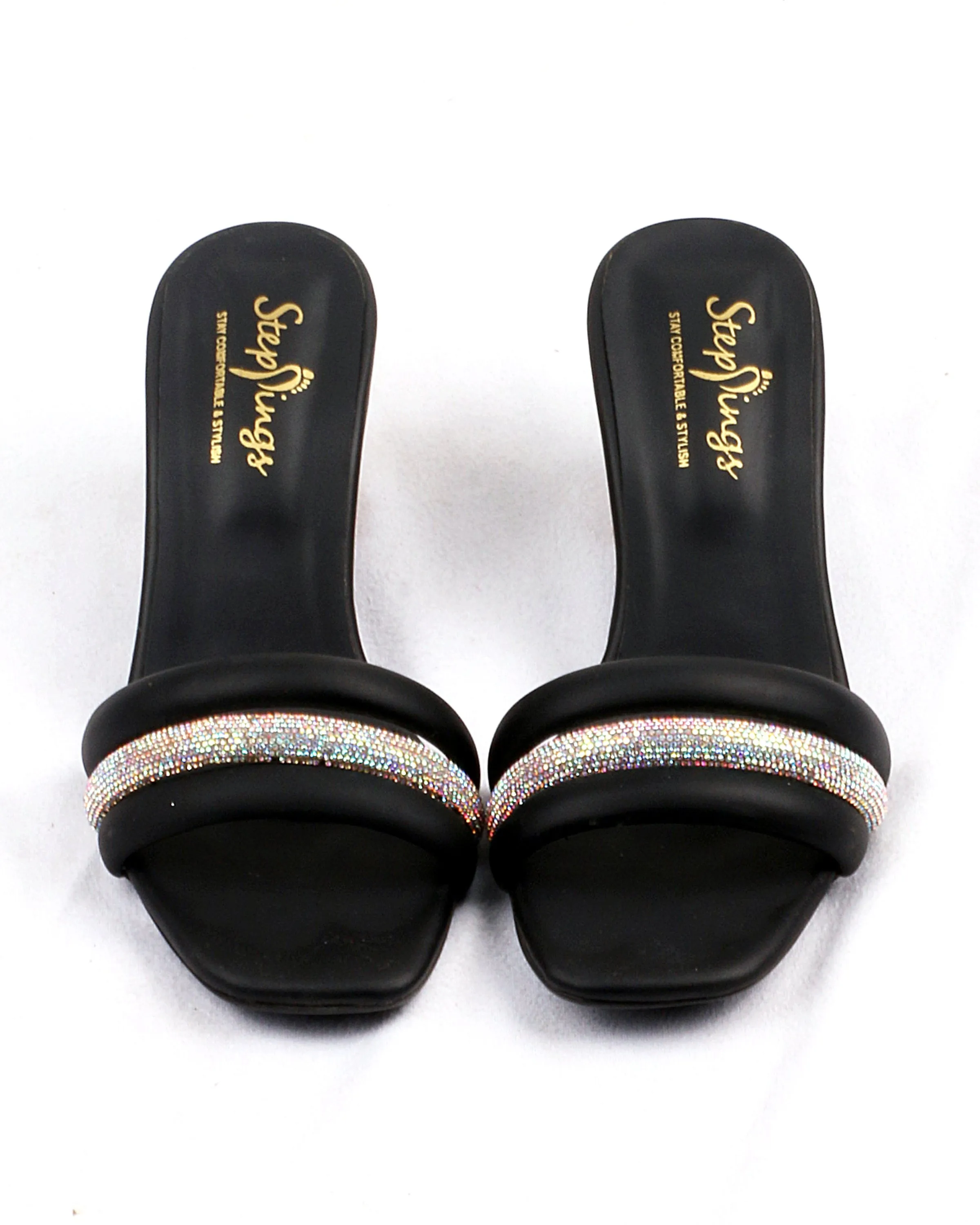 Black Rhinestone heels