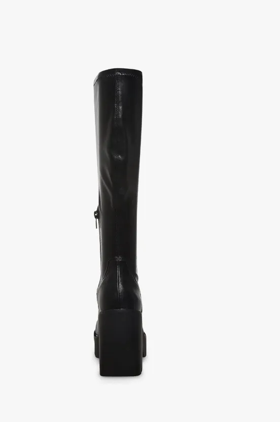 Block Heel Knee High Bootie