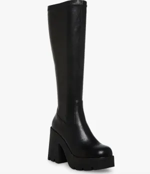 Block Heel Knee High Bootie