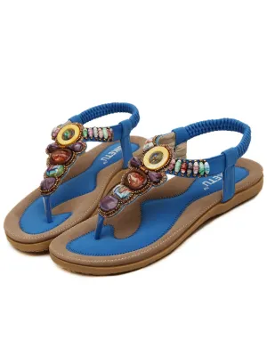 Blue Beaded Sandal