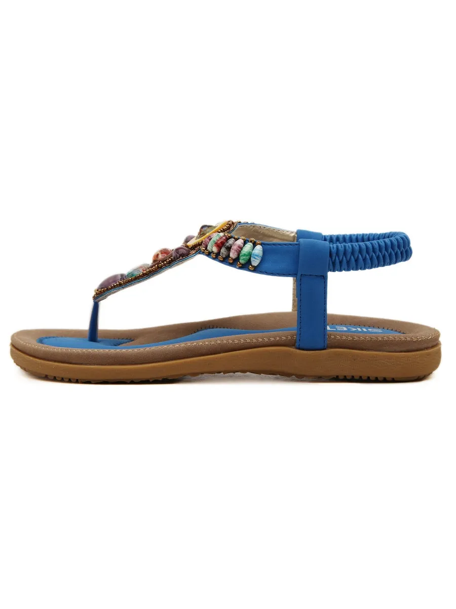 Blue Beaded Sandal