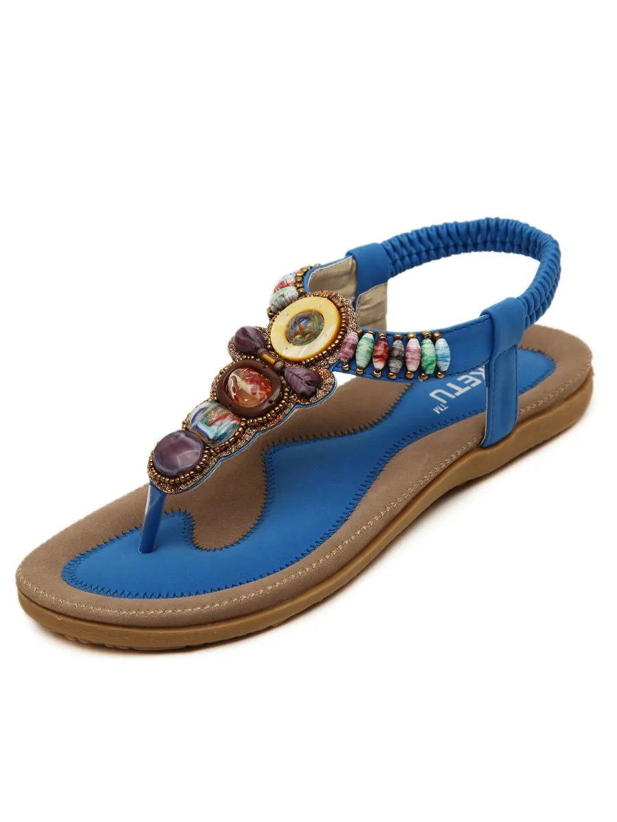 Blue Beaded Sandal