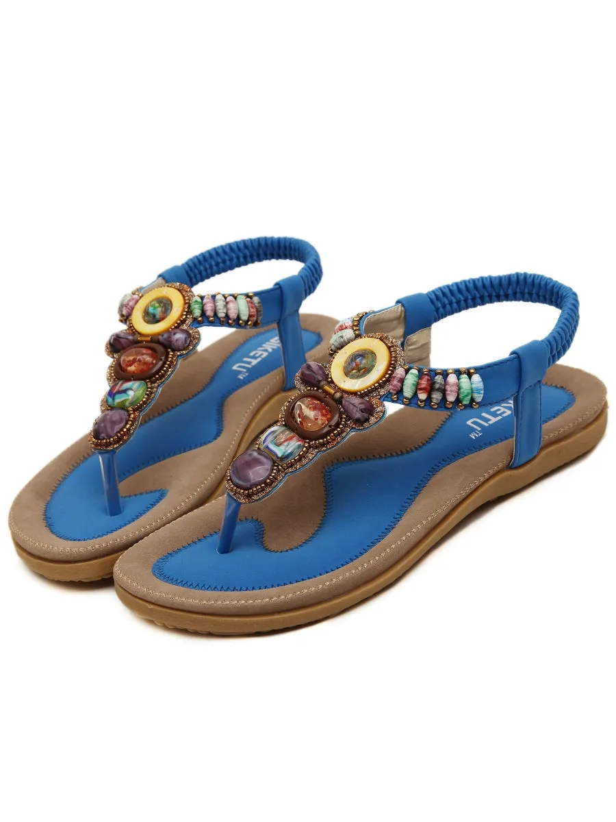 Blue Beaded Sandal