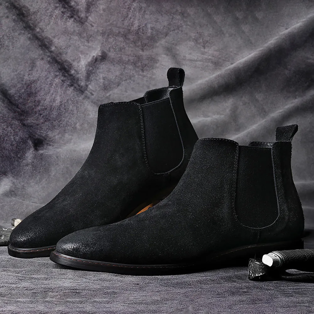 Boot Retro Casual Trend Mid-Cut Leather Boots High-Cut  Ankle Boots