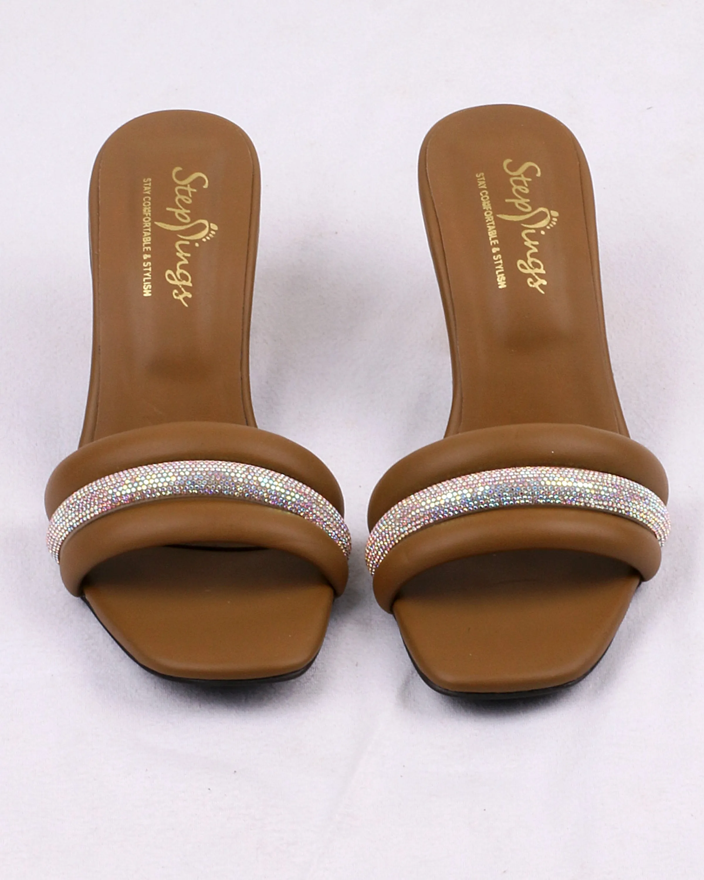 Camel Rhinestone Heel