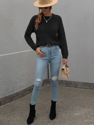 Caught Knit Top - Black